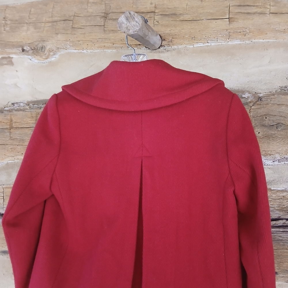 New York Classics Vintage Red Double Breasted Wool Blend Pea Coat XS - Picture 6 of 10